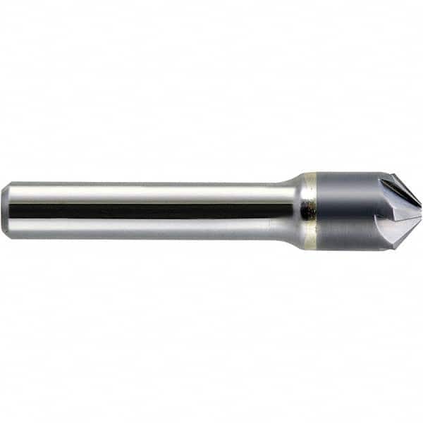 Melin Tool - 1/2" Head Diam, 3/8" Shank Diam, 6 Flute 82° Solid Carbide Countersink - Eagle Tool & Supply