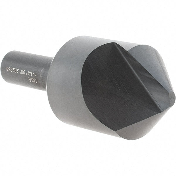 Melin Tool - 1-1/4" Head Diam, 1/2" Shank Diam, 1 Flute 90° High Speed Steel Countersink - Eagle Tool & Supply