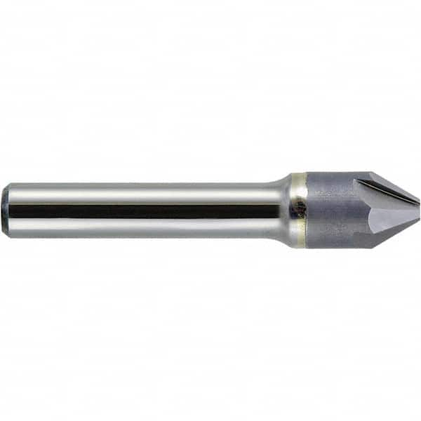 Melin Tool - 1/4" Head Diam, 1/4" Shank Diam, 4 Flute 100° Carbide-Tipped Countersink - Eagle Tool & Supply