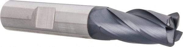 Melin Tool - 1/2", 4 Flute, Single End, Solid Carbide, 0.06" Corner Radius End Mill - 3" OAL, 30° Helix, Right Hand Flute, 1" LOC, Right Hand Cut - Eagle Tool & Supply