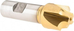 Melin Tool - 1/4" Radius, 1" Mill Diam, 4 Flute Cobalt Corner Rounding End Mill - Single End, TiN Finish, 1/2" Tip Diam, 3-1/4" OAL, 1" Shank Diam - Eagle Tool & Supply