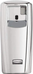 Rubbermaid - 0.019 Cu Ft Coverage, Chrome Metered Aerosol Dispenser - D Battery Required - Eagle Tool & Supply