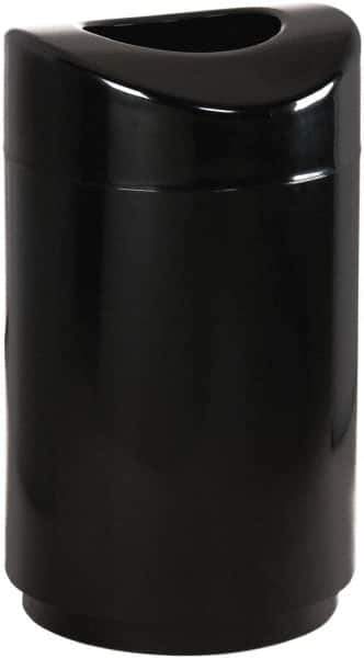 Rubbermaid - 30 Gal Black Round Decorative Waste Receptacle With Top - Metal, 851mm High - Eagle Tool & Supply