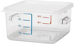 Rubbermaid - Square, Clear Polycarbonate Food Storage Container - 4.8" High x 8.8" Wide x 8.8" Long - Eagle Tool & Supply