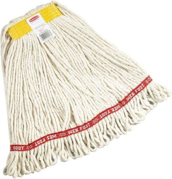 Rubbermaid - Yellow Head Band, Small Blended Fiber Loop End Mop Head - 4 Ply, Screw On Connection - Eagle Tool & Supply