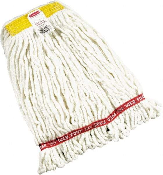 Rubbermaid - 1" Yellow Head Band, Small Blended Fiber Loop End Mop Head - Side Loading Connection - Eagle Tool & Supply