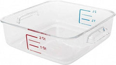 Rubbermaid - Square, Clear Polycarbonate Food Storage Container - 2.7" High x 8.8" Wide x 8.8" Long - Eagle Tool & Supply