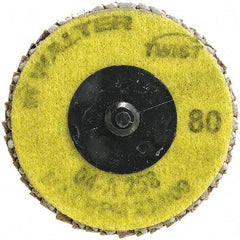 WALTER Surface Technologies - 80 Grit, 2-1/2" Disc Diam, Aluminum Oxide Flap Disc - 23,000 Max RPM, Fiber Backing, Quick Change Type R Attaching System, Coated - Eagle Tool & Supply
