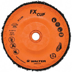 WALTER Surface Technologies - 5" Aluminum Oxide Deburring Disc - 5/8" Shank Diam, 5/8-11 Threaded Center Hole, Arbor Connection, 10,500 Max RPM - Eagle Tool & Supply
