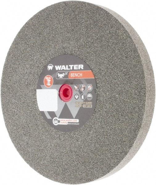 WALTER Surface Technologies - 60 Grit Aluminum Oxide Bench & Pedestal Grinding Wheel - 10" Diam x 1" Hole x 1" Thick, 2500 Max RPM, Fine Grade, Vitrified Bond - Eagle Tool & Supply