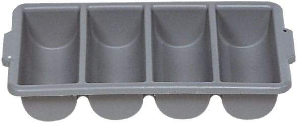 Rubbermaid - 4 Compartment, 21-1/4 Inch Wide x 11-1/2 Inch Deep x 3-3/4 Inch High, Cutlery Bin - Plastic, Gray - Eagle Tool & Supply