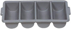 Rubbermaid - 4 Compartment, 21-1/4 Inch Wide x 11-1/2 Inch Deep x 3-3/4 Inch High, Cutlery Bin - Plastic, Gray - Eagle Tool & Supply