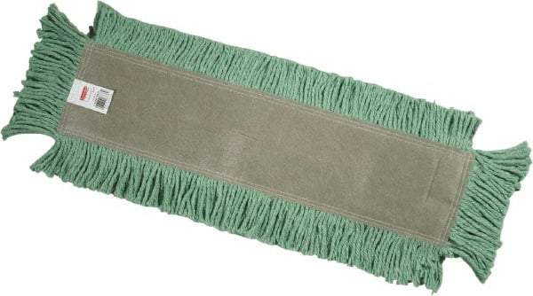 Rubbermaid - 24" Long x 5" Wide Cotton/Synthetic Dust Mop Head - Envelope Connection, Green, Cut-End Head - Eagle Tool & Supply