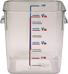 Rubbermaid - Square, Clear Polycarbonate Food Storage Container - 8.8" High x 8.8" Wide x 8.8" Long - Eagle Tool & Supply