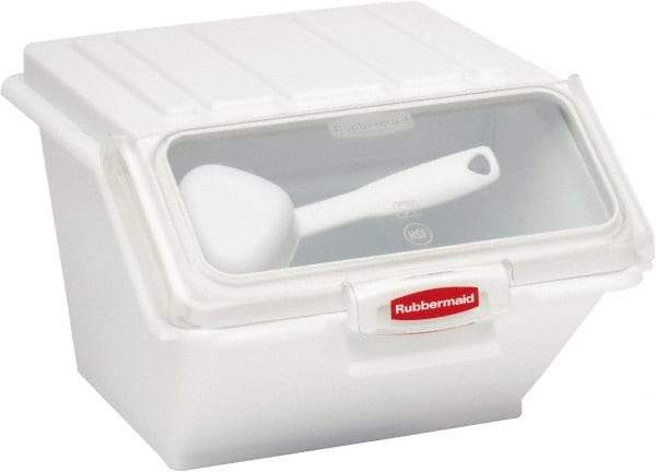 Rubbermaid - Rectangular, White Food Bin - 8-1/2" High x 11.8" Wide x 15" Long - Eagle Tool & Supply