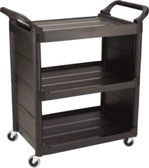 Rubbermaid - 150 Lb Capacity, 18-5/16" Wide x 34" Long x 36-5/8" High Standard Utility Cart - 3 Shelf, Plastic, Swivel Casters - Eagle Tool & Supply