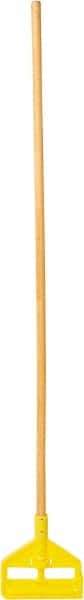 Rubbermaid - 54" Standard Hardwood Clamp Jaw Mop Handle - 1" Mop Head Band, Plastic Connector, Use with Wet Mops - Eagle Tool & Supply