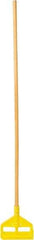 Rubbermaid - 54" Standard Hardwood Clamp Jaw Mop Handle - 1" Mop Head Band, Plastic Connector, Use with Wet Mops - Eagle Tool & Supply