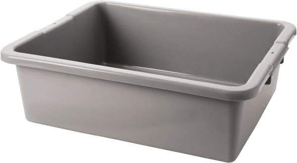 Rubbermaid - 4.6 Gal, Gray Polyethylene Tote Container - Nesting, 20" Long x 15" Wide x 5" High - Eagle Tool & Supply