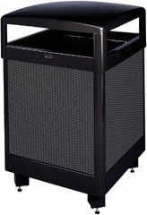 Rubbermaid - 38 Gal Black Square Decorative Waste Receptacle With Top - Steel, 40" High x 660.4mm Long x 26" Wide - Eagle Tool & Supply