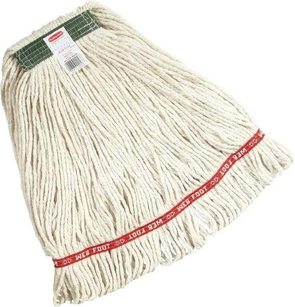 Rubbermaid - Green Head Band, Medium Blended Fiber Loop End Mop Head - 4 Ply, Screw On Connection - Eagle Tool & Supply