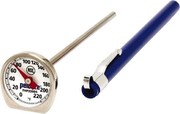 Rubbermaid - 0 to 220°F, Dial Pocket Thermometer - Stainless Steel - Eagle Tool & Supply