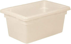 Rubbermaid - Rectangular, White Polyethylene Food Tote Box - 9" High x 12" Wide x 18" Long, with Snap-On Lid - Eagle Tool & Supply