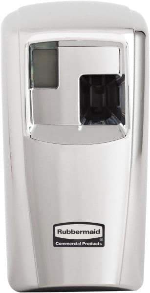 Rubbermaid - 0.012 Cu Ft Coverage, Chrome Metered Aerosol Dispenser - C Battery Required - Eagle Tool & Supply