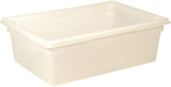 Rubbermaid - Rectangular, White Polyethylene Food Tote Box - 9" High x 18" Wide x 26" Long, with Snap-On Lid - Eagle Tool & Supply