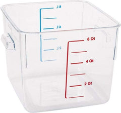 Rubbermaid - Square, Clear Polycarbonate Food Storage Container - 6.9" High x 8.8" Wide x 8.8" Long - Eagle Tool & Supply