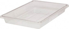 Rubbermaid - Rectangular, Clear Polycarbonate Food Tote Box - 3-1/2" High x 12" Wide x 18" Long, with Snap-On Lid - Eagle Tool & Supply