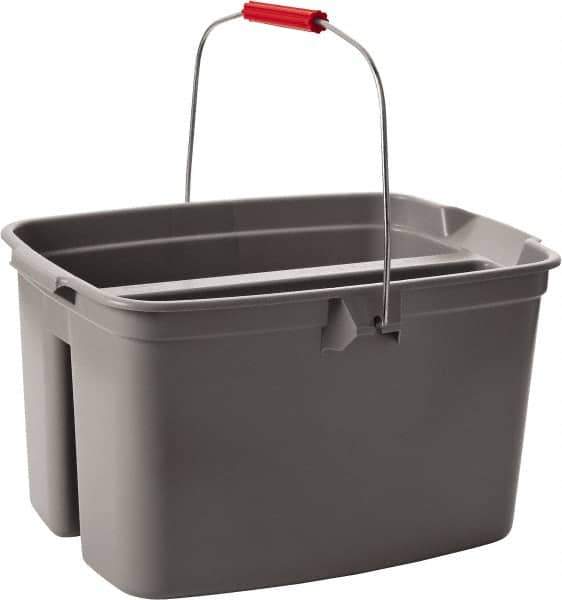 Rubbermaid - 19 Qt Double Pail - 18" Long x 10" High, Gray - Eagle Tool & Supply