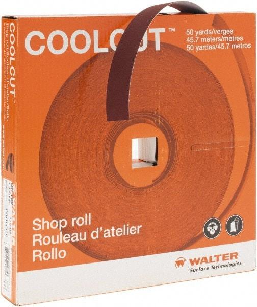 WALTER Surface Technologies - 1" x 50 Yd 180 Grit Aluminum Oxide Cloth Roll - J Weighted Backing - Eagle Tool & Supply