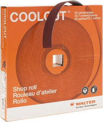WALTER Surface Technologies - 1" x 50 Yd 180 Grit Aluminum Oxide Cloth Roll - J Weighted Backing - Eagle Tool & Supply