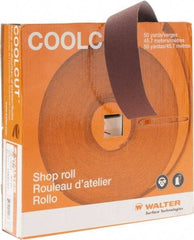 WALTER Surface Technologies - 1-1/2" x 50 Yd 120 Grit Aluminum Oxide Cloth Roll - J Weighted Backing - Eagle Tool & Supply