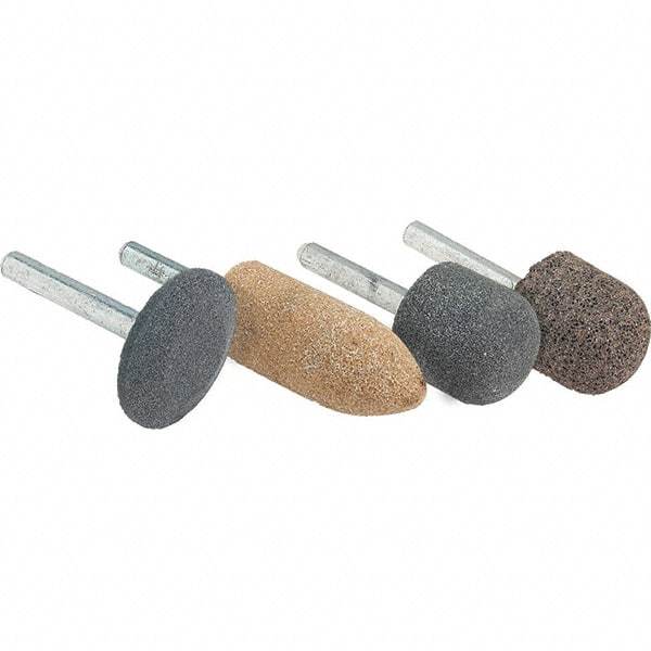 WALTER Surface Technologies - 11/16" Head Diam, A12, Pointed End, Ceramic Mounted Point - Orange, Fine Grade, 48,000 RPM - Eagle Tool & Supply