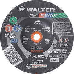 WALTER Surface Technologies - 6" Diam, 24 Grit Surface Grinding Wheel - Aluminum Oxide/Silicon Carbide Blend, Resinoid Bond - Eagle Tool & Supply