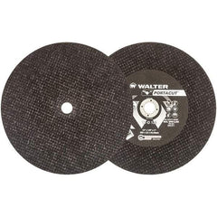 WALTER Surface Technologies - 12" 24 Grit Aluminum Oxide Cutoff Wheel - 1/8" Thick, 1" Arbor, 6,300 Max RPM, Use with Electric & Gas Powered Saws - Eagle Tool & Supply