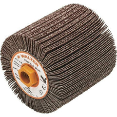 WALTER Surface Technologies - 4-1/4" Diam 40 Grit Aluminum Oxide Unmounted Flap Wheel - 5/8-11 Threaded Hole, 4" Wide, Coated, Grade Coarse, 3,800 Max RPM - Eagle Tool & Supply