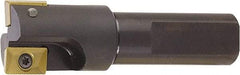 Kyocera - 3/4" Cut Diam, 0.6" Max Depth of Cut, 3/4" Shank Diam, 3.4" OAL, Indexable Square Shoulder End Mill - XPMT 15T3 Inserts, Flatted Shank, 90° Lead Angle - Eagle Tool & Supply