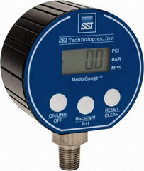 SSI Technologies - 3" Dial, 1/4 Thread, 0-100 Scale Range, Pressure Gauge - Lower Connection Mount, Accurate to 0.0025% of Scale - Eagle Tool & Supply