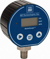 SSI Technologies - 3" Dial, 1/4 Thread, 0-200 Scale Range, Pressure Gauge - Lower Connection Mount, Accurate to 0.0025% of Scale - Eagle Tool & Supply