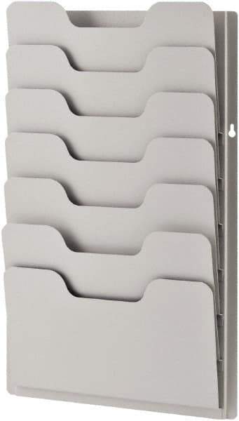 Sandusky Atlantic - 13-3/8" Wide x 2" Deep x 21-5/8" High, 7 Compartments, Steel Data Racks - Platinum, 12-5/8" Compartment Width x 3/4" Compartment Depth x 6-3/4" Compartment Height - Eagle Tool & Supply