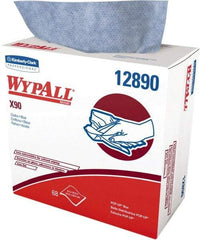 WypAll - X90 Dry Shop Towel/Industrial Wipes - Pop-Up, 16-3/4" x 8-1/4" Sheet Size, Blue - Eagle Tool & Supply