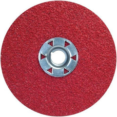 Norton - 4-1/2" Diam 5/8-11 Threaded Hole 60 Grit Fiber Disc - Ceramic Alumina, 11,000 Max RPM - Eagle Tool & Supply