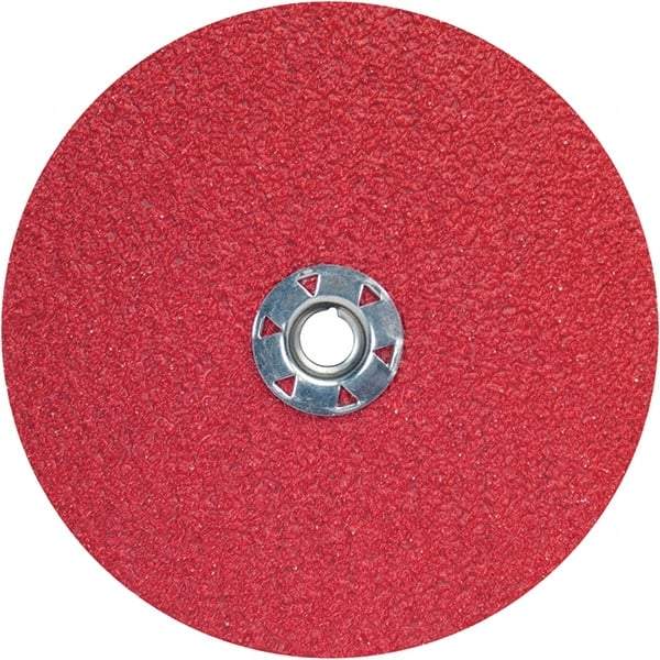 Norton - 7" Diam 5/8-11 Threaded Hole 50 Grit Fiber Disc - Ceramic Alumina, 8,600 Max RPM - Eagle Tool & Supply