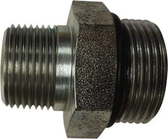Parker - 1-7/8 - 12 x 1-1/2 Male Thread, Stainless Steel Industrial Pipe Hex Nipple - Male SAE-ORB x Male NPTF, 3,000 psi - Eagle Tool & Supply