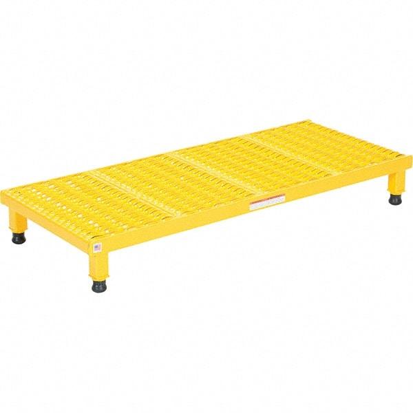 Vestil - 5" High x 19" Wide x 48" Deep, Yellow Step Stand - Steel, 500 Lb Capacity - Eagle Tool & Supply