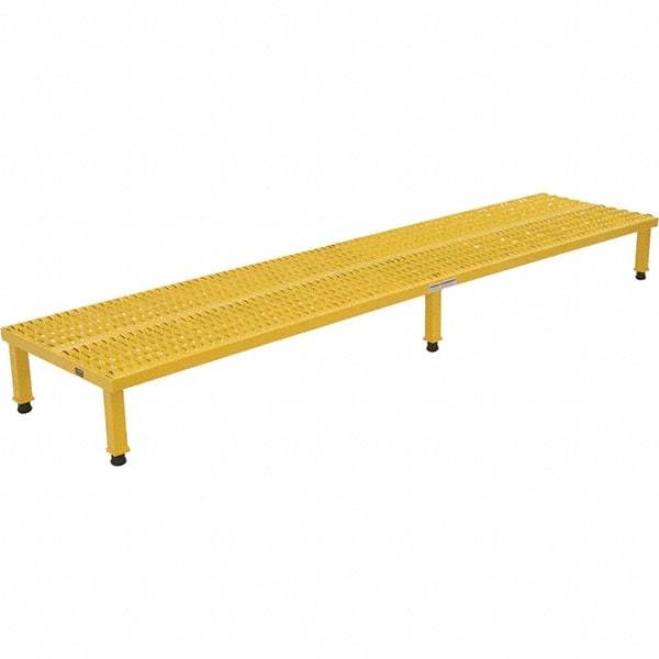 Vestil - 9" High x 24" Wide x 96" Deep, Yellow Step Stand - Steel, 500 Lb Capacity - Eagle Tool & Supply