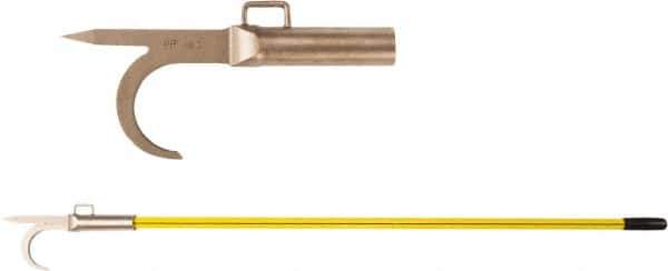 Ampco - 3 Lb Head Pike Pole with Hook - 96" OAL, 81" Long Handle, Fiberglass Straight Handle, 15" Long Head - Eagle Tool & Supply